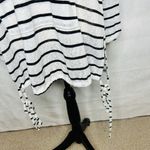 Kona Sol  Long-Sleeve Striped Cover-Up Dress Size S Hooded Semi-Sheer Tie Hem Photo 3