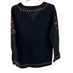 Jones Wear  wool blend winter snowflake sweater M black tie neck casual outdoor Photo 7