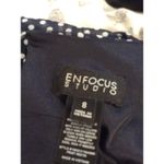 Enfocus Studio Navy White Polka dot  Size 8 Dress V Neck Career Church Photo 1