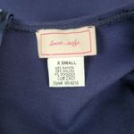 Love Ady Women Navy Blue Cap Sleeve Peplum Sheath Dress XS Photo 5