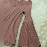 Free People ribbed lace crochet long sleeve top women’s size medium Photo 3