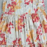 Classic Elements Vintage Skirt 10 Cream Pink Cotton Floral Tiered A-Line Flowy Photo 4