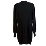Exlura Women's Black Sweater Dress M Long Sleeve Bodycon High Neck Photo 12