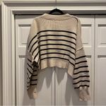 Free People  Easy Street Cropped Striped Pullover Oversized Sweater | Size XL Photo 11