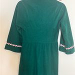 Vassarette  Vintage Green Velour Cottage Core House Dress with Floral Trim Small Photo 2