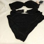 Victoria's Secret Victoria's‎ Secret XXLarge Black Sparkle Ring Cut Out Swimsuit Photo 5