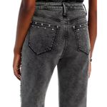 AQUA  Studded Jeans High Rise‎ Straight Leg Cropped Gray Wash Size 28 Photo 5