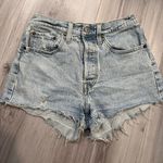 Levi's 501 Blue Jean Shorts High-Waisted Distressed Photo 1