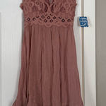 Free People One Intimately Mauve Pink Rose Lace Lingerie Adella Mini Dress NWT Photo 0