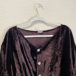 CP Shades  Chocolate Brown Crushed Velvet Cardigan Lagenlook Size Medium Photo 3