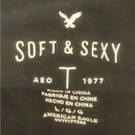 American Eagle AEO  Soft Sexy T Long Button Front Cover Up Sweater - Type Blk LG Photo 5