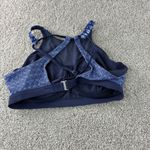 Athleta  Blue Pattern High Neck Longline Bra Top 36D/DD Activewear Sports‎ Bra Photo 4