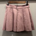 Light Pink Pleated Suede Skirt (S) Photo 0