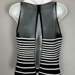 Cache Caché Top Collared Striped Rhinestone Buttons Sleeveless Black White Sz 6 Blouse Photo 12