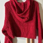 Pilcro Anthropologie  Chunky Knit Sweater Dropped Sleeves Hoodie Cropped Photo 1