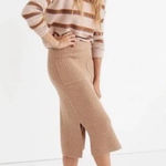 Madewell  100% Merino Wool Tan Midi Skirt Sz L Photo 0