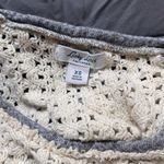 Lucky Lotus Gray Crochet Detail 3/4 Sleeve Knit Top | Size XS Photo 3