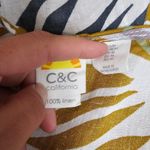 C&C California  Muted Multicolored Palm Print Linen Button Down Tank Size Medium Photo 4