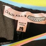 Dolls Kill  x Powerpuff Girls Size Medium Black Rainbow Stripe Skort Shorts Skirt Photo 3