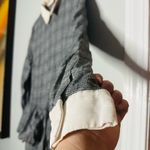 PETERSYN Womens Grey Plaid Collared Long Sleeve Ruffle Mini Dress Size XL Photo 10