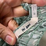 MiaMii Green Floral Mini Dress Smocked‎ Square Neck Tiered Ruffle Short Sleeve Photo 4