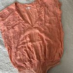 Free People Intimately Embroidered V-Neck Bodysuit Coral Peach Orange Size M Photo 0