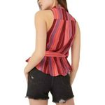 Free People Mackenzie Striped Sleeveless Tie Wrap Multicolor Top Shirt medium Photo 4