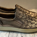 Ecco  Women’s Soft 7 Woven Leather Slip On Sneakers Metallic Bronze Size 8M Photo 0