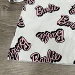 Barbie Pink Crop Top Tee Shirt 100% Cotton Raw Hem Junior Women's Size XS New Photo 2