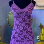 Y2K Purple Lace Lingerie Slip Dress – Sheer Floral Mini Size Medium Photo 0