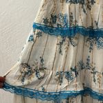 ANANTA S/M Blue Gold Metallic Lace Trim Boho Maxi Dress Made in India 25120 Size undefined Photo 6