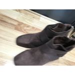 Anne Klein  Rivka Women's 10.5 Brown Suede Block Heel Back Zipper Ankle Bootie Photo 5