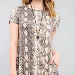 None Capsule fit & flare dress size 10 snakeskin print Photo 1