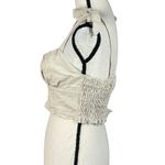 Altar'd State Altar’d State Medium Delilah Linen Corset Top Cropped Tie Straps Smocked Beige Photo 5