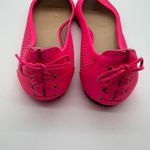 J.Crew  Neon Pink Mesh Perforated Leather Ballet Flats Made in Italy Size 9 Photo 1
