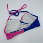 Victoria's Secret PINK  Neon Pink & Blue Criss Cross Halter Bikini Top Size S Photo 4