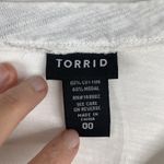 Torrid  Size 00 US L Top White Embroidered V-neck Short Dolman Sleeve Tee Shirt Photo 3