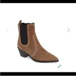 Paige  Studded Suede Pointed Toe Chelsea Ankle Boots Taupe Size 7 Photo 11