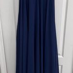 Lulus Lulu’s womens halter neck criss cross back lace top maxi dress blue medium Photo 2