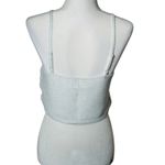Aerie ‎ Ribbed Knit Cropped Tank Top Cami Adjustable Straps Light Gray Size Large Photo 4