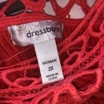 Dress Barn Ruched Embroidered Neck Coral Dress 2X Photo 5