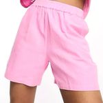 Free People  Gotta Have It Cotton-linen pink shorts Photo 0