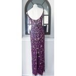 Mac Duggal Floral Beaded Column Gown in Raspberry, Size 2 New w/Tag Photo 7