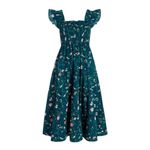 Hill House  - Ellie Nap Moody Floral Teal Dress Sz XXS Photo 2