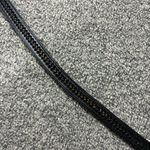 Vintage Unisex Black Leather Western Country Braided Whipstitch Band Skinny Belt Photo 2