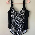 Ava & Viv Black and White Floral Swimsuit Photo 0