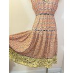 Current Air  Floral Contrast Lace Up Midis Dress XS Photo 7