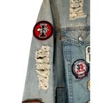 Design Lab Lord & Taylor Light Blue Patch Streetwear Denim Jean Jacket Women Med Photo 2