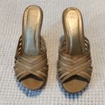 Qupid  Tan Cross Strap Cork Wedges Size 5 GUC #3171 Photo 2