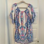 Lilly Pulitzer Fawna Mini Dress XL Multi Seaside Shindig Off-The-Shoulder $245 Photo 1